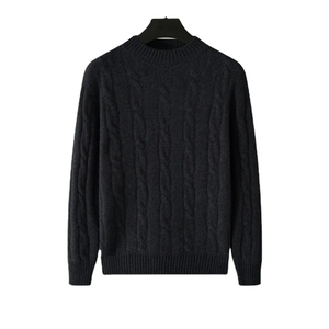 Round Neck Men Sweaters And Pullovers Knitted Breathable Men Sweaters Solid Color Pullover Men's Sweaters - Product Image 1
