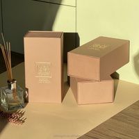 Boîte rigide magnétique de luxe marron doré, personnalisée pour diffuseur de parfum et bougie, emballage cadeau haut de gamme pour parfums d'intérieur