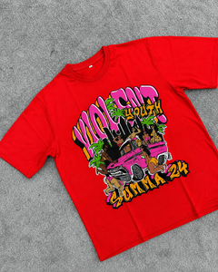 Camiseta Gráfica Extra Grande Personalizada para Hombre, 100% Algodón, Estilo Urbano, Estampado Puff, Vintage, Lavada, Hip Hop, Verano, Casual, OEM - Product Image 4