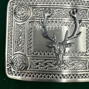 Impresionante Hebilla de Cinturón Antigua con Cabeza de Ciervo, Pieza Tradicional, Placa Rectangular, Nudos Celtas, Venta al por Mayor 2026 - Product Image 6