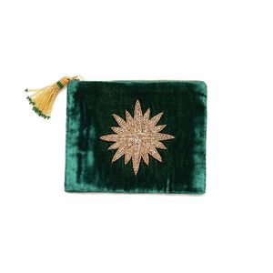Eco Friendly Fashion Beaded Embroidery Travel Coin Pouch Custom Pattern Seed Beads Coin Purse with Handmade Embroidery - Product Image 2