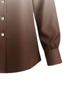 Chemise boutonnée à manches longues pour femme, dégradé beige à marron café, style décontracté pour le bureau, fabrication sur mesure OEM, haut de gamme - Product Image 6