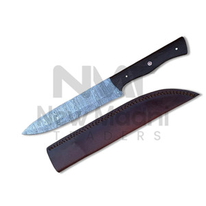 Cuchillo de Supervivencia Damasco, Espada para Exteriores, Cuchillo Damasco con Funda de Cuero, Cuchillos OEM Personalizables en Venta - Product Image 3
