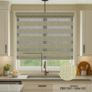 Persianas Zebra Más Vendidas en Malasia, 50% Protección Solar, Color Crema Marrón, ZB91501, 168x183cm, para Hogar y Oficina, B2B, OEM, Mejor Proveedor, Alta Calidad - Product Image 1