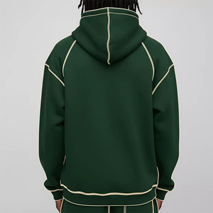 Sweat-shirts à capuche en molleton épais pour homme, 100 % coton, de haute qualité, surdimensionnés, avec coutures contrastées, impression DTF, logo personnalisé, OEM - Product Image 2