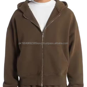 เสื้อฮู้ดซิปผ้าเฟรนช์เทอร์รี่ 460 GSM พิมพ์ลายสกรีนผ้าฝ้ายแขนยาวสำหรับผู้ชายสั่งทำจำนวนมาก - Product Image 3