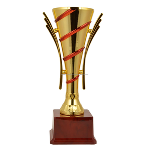 Trofeo de Estilo Lujoso, Copa de Fibra Dorada con Acabado de Franja Dorada, Premio Decorativo para Eventos Deportivos y Reconocimiento Corporativo - Product Image 1