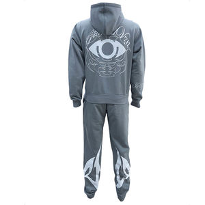 Eco-Friendly Polyester Cotton <b>Tracksuits</b> with Medium Weight Fabric Breathable 100% Cotton <b>Plain</b> Dyed <b>Tracksuit</b> - Product Image 2