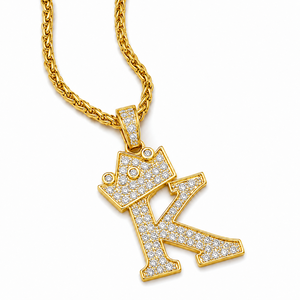 Colgante de Plata de Ley 925 con Letra Corona y Moissanita, Charm Personalizado con Letra para Regalo y Uso Diario, Joyería de Moda - Product Image 5