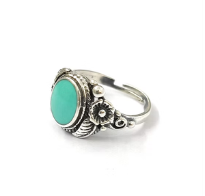 Anillo de Plata 925 con Textura Floral y Piedra Turquesa, Regalo Perfecto para Cualquier Ocasión |   Colección de Joyería Hecha a Mano - Product Image 2