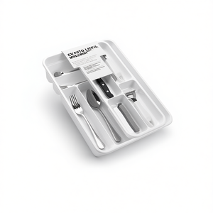 Set di 2 Portaposate Cubertero, Organizzatore per Cassetti da Cucina Bianco, Design Minimalista Multifunzionale - Product Image 2