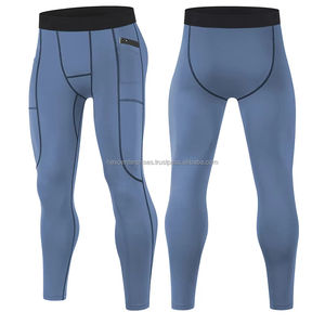 Mallas de alta calidad para hombre, ropa de gimnasio de punto de Color sólido, mallas deportivas de tamaño versátil para hombre, logotipo personalizado OEM - Product Image 4