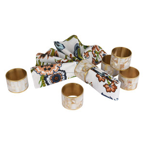 Anneau de serviette en nacre incrustée, accessoires de décoration de table uniques pour fêtes et mariages - Product Image 1