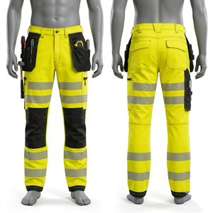 Sales Blackhardson Men Womens Safety <b>Work</b> <b>Pant</b> 240 GSM Premium Polyester Fabric Neon Yellow Reflective Leg Panels Waterproof - Product Image 3
