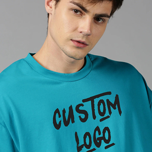 เสื้อยืดโอเวอร์ไซส์ผู้ชายผ้าฝ้าย 100% พิมพ์ลายโลโก้ ไซส์พลัส เสื้อยืดไซส์ใหญ่พิเศษ ทรงหลวม เสื้อยืดผู้ชาย ROCKHINT - Product Image 3