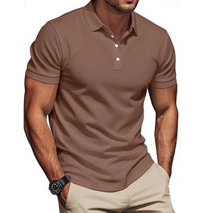 Camisa de Golf para Hombre, Polos Casuales de Trabajo, Manga Corta, Estampado Moderno Básico, Botones, Verano, Corte Regular, Lona Transpirable - Product Image 1