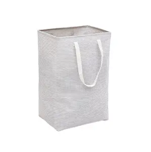 Cesto per biancheria pieghevole 72L più venduto in bianco grigio uso domestico cesto di stoffa per la conservazione di vestiti o giocattoli Online disponibile