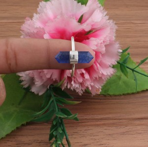 แหวนหยกสีฟ้าธรรมชาติ แหวนเงินแท้ 925 ประดับพลอยทรงหกเหลี่ยม แหวนผู้หญิงคลาสสิกสำหรับงานแต่งงานและงานปาร์ตี้ - Product Image 2