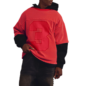 <b>Vintage</b> Washed Oversized T Shirt Men Heavyweight Cotton Number Graphic Drop Shoulder Boxy Streetwear <b>Tee</b> - Product Image 6