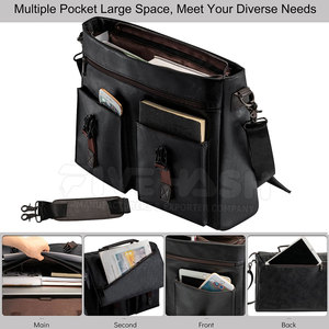 High Quality Leather <b>Laptop</b> Bag With Comfortable Handle And Adjustable Strap Ideal For Office Travel And Professional Use - Product Image 5