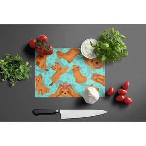 Tabla de cortar de vidrio templado decorativa de gran tamaño Red Yorkie, tabla de cortar y servir de cocina, tabla de cortar - Product Image 3