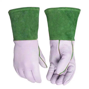 Gants de soudage TIG en cuir de chèvre et de vache pleine fleur, certifiés CE, résistants aux coupures et à l'abrasion, pour la lutte contre les incendies - Product Image 1
