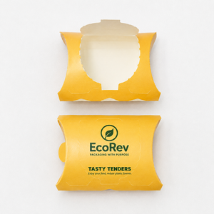 Boîte à frites jetable biodégradable en forme d'oreiller, écologique, personnalisée avec revêtement UV, pour frites coupées en spirale - Product Image 6