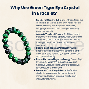 Pulsera de Ojo de Tigre Verde de 10 mm de Divine Solutions - Regalo Unisex con Patrón de Paz para Hindúes - Product Image 4