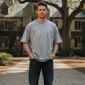 Camiseta Oversize de Algodón 100% para Hombre, de Gran Gramaje, Lisa, con Hombro Caído, Estilo Urbano, para Estampado Personalizado, Venta al por Mayor - Product Image 4