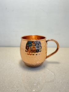 Premium Moscow Mule Copper Mug Handcrafted Hammered Pure Copper Barrel Cup with Copper Handle Barware Cocktail <b>Drinkware</b> - Product Image 3