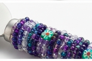Beaded <b>Cheese</b> <b>Knife</b> <b>Set</b> Stainless Steel 4-Piece Handcrafted Handles Colorful Design For Serving <b>Cheese</b> And Hotel Use - Product Image 2