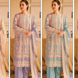ชุดสัลวาร์ คามีซ ผ้าวิสโคส โมดอล จอร์เจตต์ คุณภาพดีเยี่ยม งานปักหนัก แบบยังไม่เย็บติดกัน คอลเลคชั่นล่าสุดสำหรับอีด ปี 2025 - Product Image 6