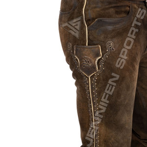 Lederhosen OEM – Meilleur prix – Pantalons longs en daim pour hommes et femmes, taille mi-haute, broderie, style bavarois, logo personnalisé - Product Image 6