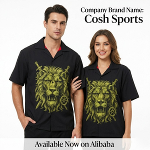 Camiseta deportiva con cuello redondo y estampado de león de Cosh Sports |   Camiseta de Verano Unisex Moderna con Calidad Duradera para Uso Activo y Casual - Product Image 1