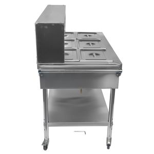 Scaldavivande Professionale a 6 Scomparti in Acciaio Inox, Tavolo Elettrico a Vapore per Buffet e Catering con Controllo Manuale della Temperatura - Product Image 5
