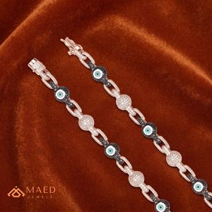 Rose Gold Round Link Moissanite <b>Necklace</b> Luxury Designer Chain Fashion Jewelry <b>Statement</b> <b>Necklace</b> For Women Men - Product Image 4