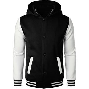 Chaqueta de Béisbol Varsity de Lona Transpirable para Hombre, 100% Lana de Alta Calidad, Personalizada, con Cuello en V y Decoración de Cristal en la Parte Delantera, Estilo Casual - Product Image 1