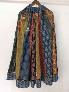 Vestido Maxi de Algodón Estampado a Mano con Estampado Floral, Talla Única, Falda Larga Informal para Mujer para el Verano - Product Image 2