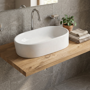 Modern White Round Ceramic Countertop Wash Basin Luxury Bathroom Vessel Sink Art Porcelain Lavabo Bowl - Product Image 4