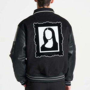 แจ็คเก็ตวาร์ซิตี้ผู้ชายสั่งทำพิเศษ คุณภาพสูง แขนหนัง ขนสัตว์ ปักโลโก้ แจ็คเก็ตเบสบอล ขายส่ง - Product Image 6