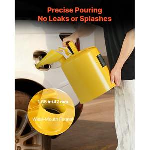 Bidón de Seguridad Amarillo de 5 Galones, Tipo I, Acero Inoxidable, Acero al Carbono, Asa Ergonómica, Embudo de PE, Tapa Autocerrable, para Combustible Diésel - Product Image 5