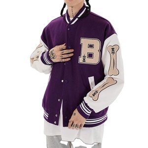 Vestes universitaires personnalisées pour hommes, 100% laine, écologiques, antistatiques, d'hiver, style baseball, chenille, haute qualité, 360g - Product Image 1