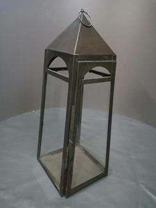 Iron and Glass Lantern <b>Candelabra</b> Home Decoration Durable <b>Black</b> Candle Holder for Indoor Use Ramadan & Weddings LED - Product Image 5