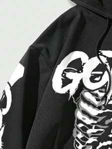 Sudadera con Capucha Personalizada al por Mayor para Hombre, Diseño 2 en 1, Estampado, Tejido Grueso, Corte Holgado, Moda de Invierno - Product Image 5
