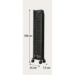 5 tier foldable multipurpose <b>kitchen</b> <b>storage</b> <b>rack</b> Rolling Organizer Shelf Standing Display - Product Image 2