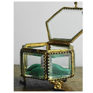 กล่องใส่เครื่องประดับทรงโมเดิร์นกระจกขอบทองเหลือง กรอบทองเหลืองโบราณ |   กล่องเก็บของตกแต่งทำมือ สีและขนาดตามสั่ง สำหรับส่งออก - Product Image 5