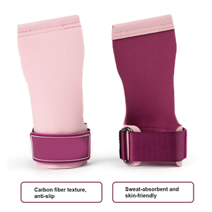 Agarraderas de Neopreno para las Palmas de las Manos con Correa Ajustable para la Muñeca, para Ejercicios y Fitness, Color Negro con Ribete Amarillo - Product Image 5