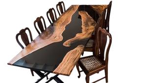Epoxy Dining Sofa <b>Table</b> <b>Top</b> for Home Furniture I Black Resin Living Room <b>Table</b> <b>Top</b> I Luxury Hallway <b>Table</b> <b>Top</b> I Office <b>Table</b> <b>Top</b> - Product Image 3