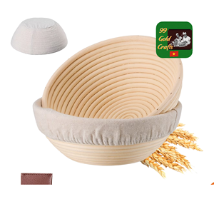 HOT SELLING: Round Shaped Natural Rattan Sourdough Banneton <b>Bread</b> Proofing <b>Basket</b> Set for <b>Bread</b> Making - Product Image 3