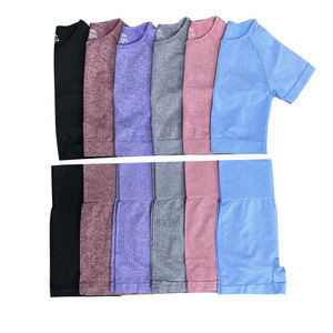 Conjunto Deportivo para Mujer, Estilo Nuevo, Color Sólido, Cintura Alta, para Yoga y Fitness, Venta al Por Mayor - Product Image 3